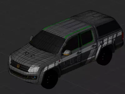 Highway Police Pickup 3D model