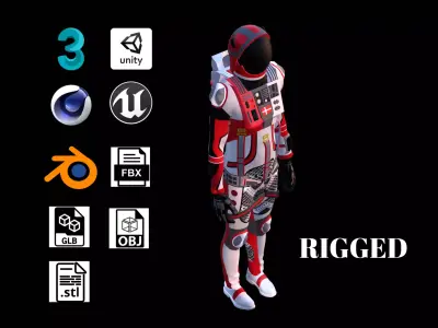 Astronaut Spacesuit Denmark 3D model