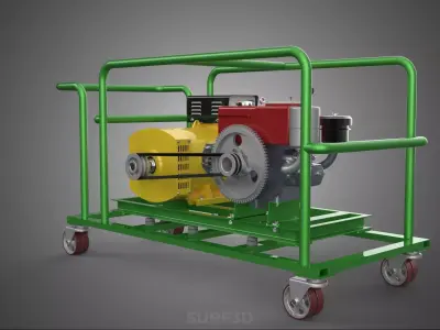 STANDALONE CART MOBILE EMERGENCY DIESEL ELECTRICAL GENERATOR SET 3D model