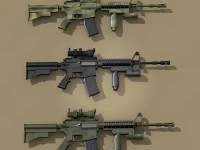 M4 rifle 3D model 2