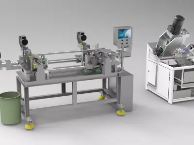 Round product drilling and chamfering machine 3D model