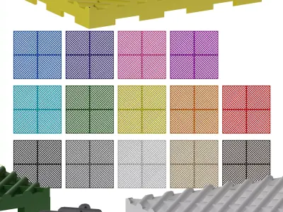 Modular plastic flooring for garages 3D model