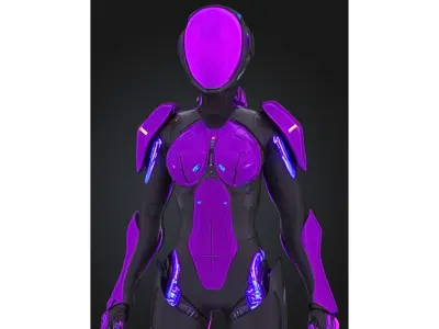 Futuristic Female Android Low-poly 3D model purchase