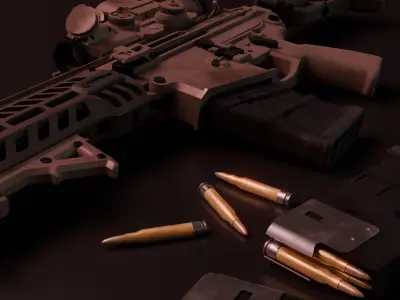 XM7 SIG MCX Spear and AK12BR BUNDLE Low-poly 3D model