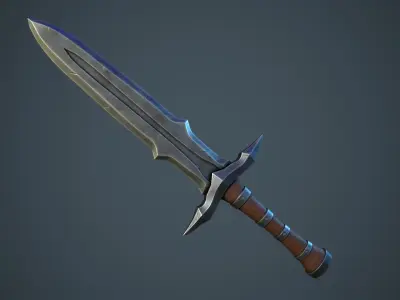Stylized Fantasy Dagger Pack Low-poly 3D model purchase