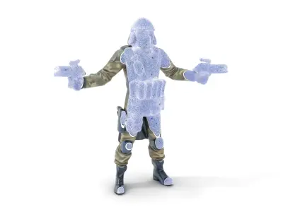 Camouflage Soldier Rigged and Animated Character Model Low-poly 3D model