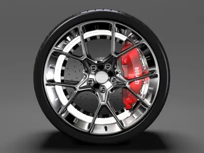 Bugatti Chiron wheel 4 3D model