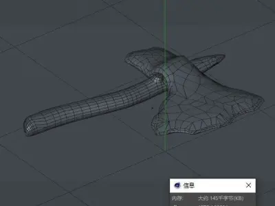 axe stone axe Low-poly 3D model