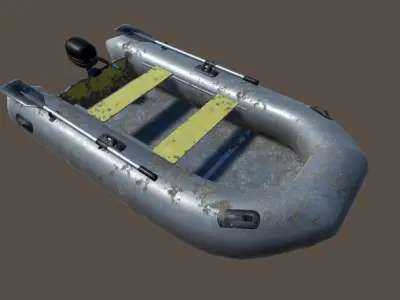 Realistic boat inflatable Low-poly 3D model