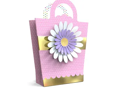 3D Gift Bag Model Set of 11  Low-poly 3D model