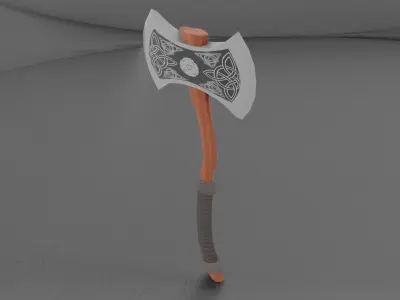 3D model Viking Battle-Axe Low-poly 3D model
