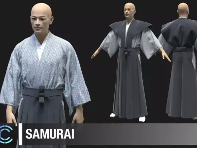 Samurai Marvelous Designer Clo 3D project obj 3D model