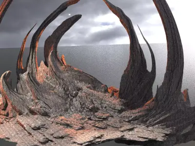 Ancient Raptor Rocks 4 3D model