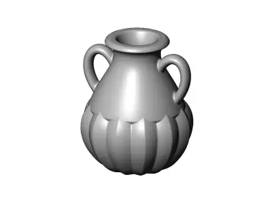 Leaves pattern vintage urn and vase 3D print model