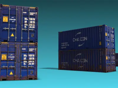 Shipping Container 08 Low-poly 3D model