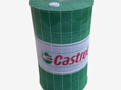 Castrol Barrel Low-poly 3D model