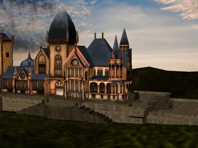 3d castle model haunted Low-poly 3D model