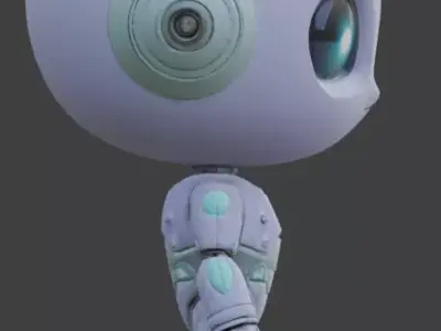 Cute Chibi Alien Robot 3D Model Low-poly 3D model