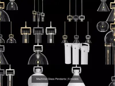 Machinist Glass Pendants 3D Model Pack