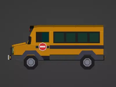 SchoolBus Game Ready Vehicle Variant Low-poly 3D model