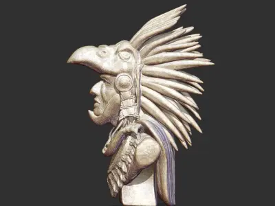 Aztec Warrior Bust 3D print model