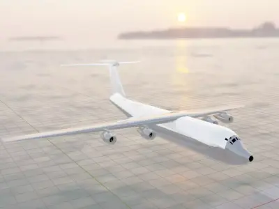 C-141A Style Military Cargo Plane - Custom Jetliner Low-poly 3D model