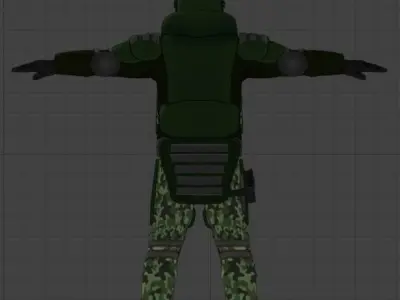 Military Soldier Pack Low-poly 3D model