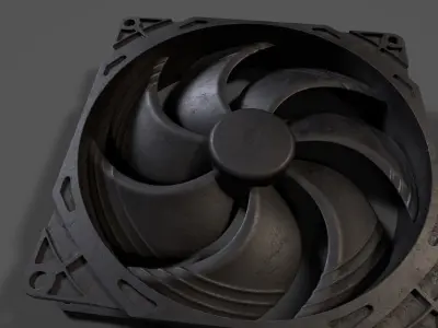 Cooler cpu cooling fan Low-poly 3D model