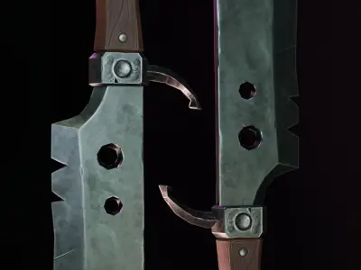 knife Low-poly 3D model 16