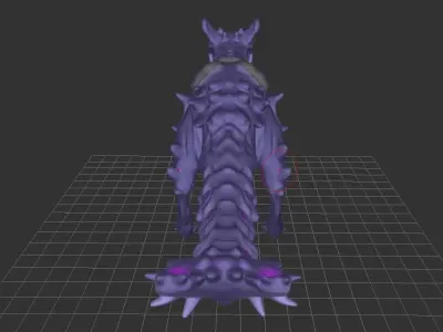 Plasma Dragon With Saddle Low-poly 3D model