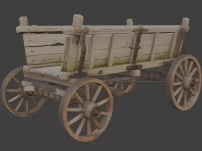 Old Farm Cart 3D model