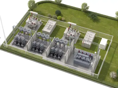 ELECTRICITY SUB STATION 3D model purchase