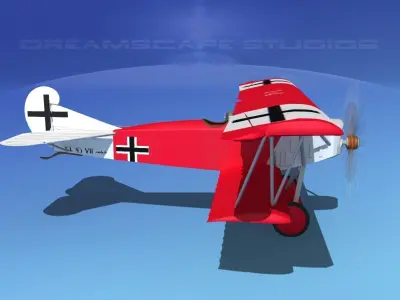 Fokker D-VII V02 Luftwaffe 3D model