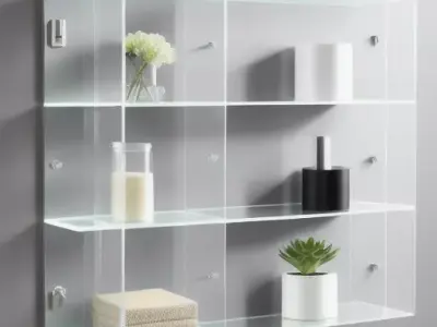 Furniture Shelving Units Floating Low-poly 3D model