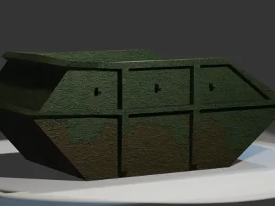 Large Industrial Dumpster 3D Model - Rusty Textured - Game Ready Low-poly 3D model