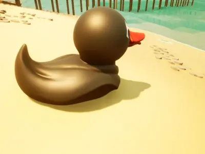Stylized Dark Rubber Duck Shower Toy FREE MODEL Free low-poly 3D model