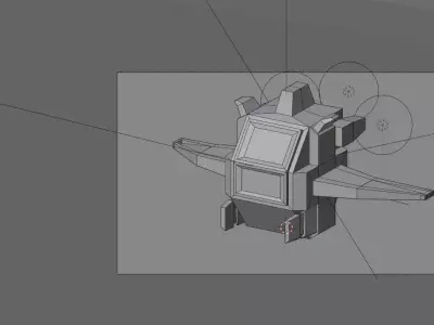 Stylized Sci-Fi Spaceship Low-poly 3D model purchase