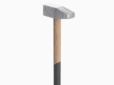 Wooden Industrial Hammer 01 Low-poly 3D model