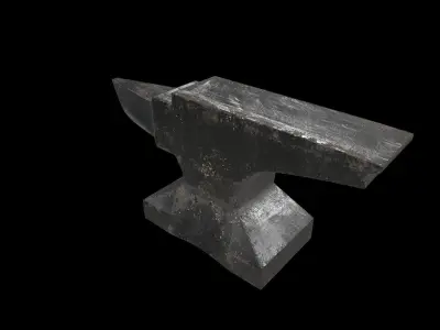 Scratched anvil Low-poly 3D model