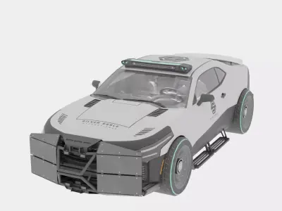 Sci Fi Police Car Rigged 3D Model Futuristic Vehicle 3D model