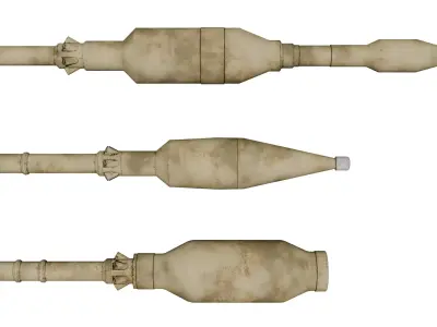 Old RPG Warhead Pack Low-poly 3D model