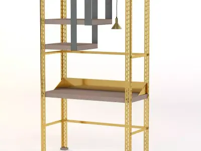 Scaffale D Arte Brass Desk 3D model