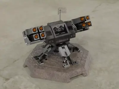 Rocket launcher turret free Free 3D model
