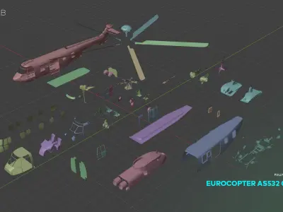 Eurocopter AS532 Cougar 3D model purchase