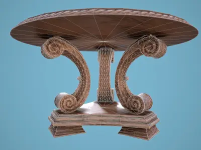 Round Table Low-poly 3D model