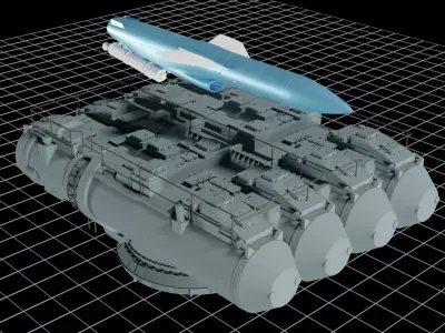 SM-70 starter with P-35 Rocket 3D model