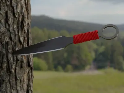 Low Poly Kunai - Ninja Throwing Knife Low-poly 3D model