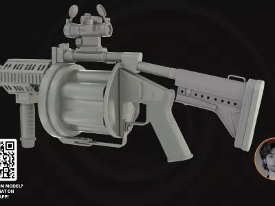 3D Model Milkor MGL - Tactical Rotary Grenade Launcher 3D model