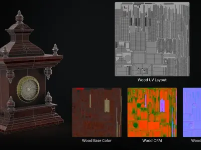 Antique Clock 3D model