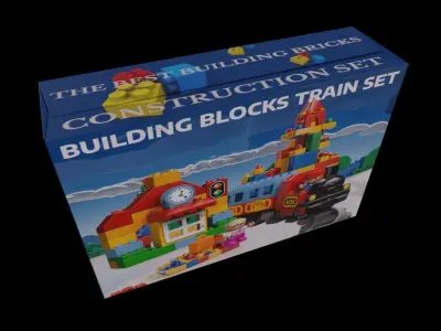 Building Blocks Train Set - GAME READY PBR Low-poly 3D model